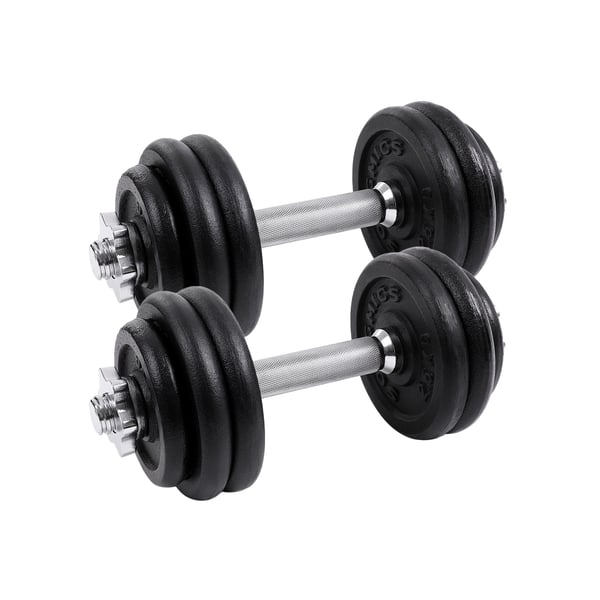 Sæt med 2 håndvægte i støbejern, 2 x 15 kg vægtskiver, justerbare til træning for mænd og kvinder, stålgreb, fitnesstræning, vægtløftning, hjemmegym, sort Sæt med 2 håndvægte i støbejern, 2 x 15 kg vægtskiver, justerbare til træning for mænd og kvinder, stålgreb, fitnesstræning, vægtløftning, hjemmegym, sort
