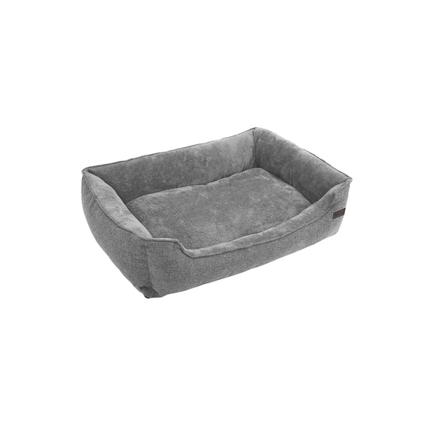 Koiran sänky, pellavan näköinen lemmikkisänky, koiran sohvasänky korotetuilla reunoilla, liukumaton pohja, irrotettava pestävä päällinen, XL, suurille koirille, 110 x 75 x 27 cm, vaaleanharma