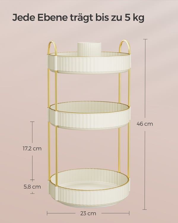 Make-up-organizer med drejefunktion gaveidé skyhvid