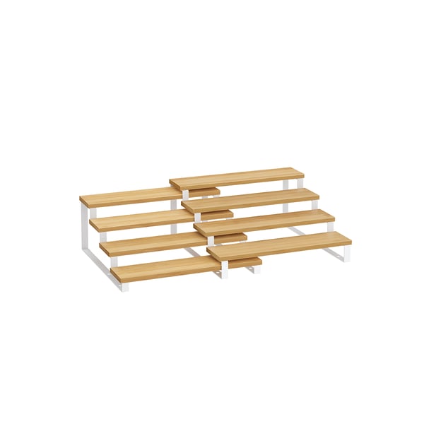 Krydderihylder sæt med 2, 4 hylder hver naturbeige-skyhvid