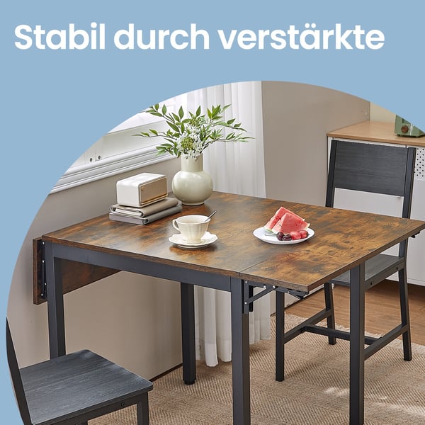 Matbord, hopfällbart köksbord för 2-4 personer, för små rum