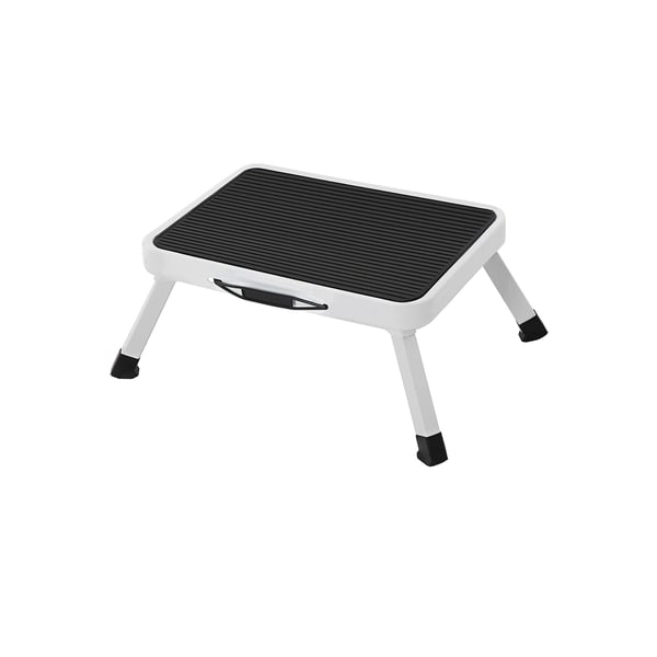 Trappestige, sammenklappelig trappeskammel, stål, opfylder EN 14183-standarden, skridsikker gummipude, til badeværelse, køkken, belastning op til 150 kg, 37,5 x 26,5 x 17,5 cm, hvid GSL01WT Trappestige, sammenklappelig trappeskammel, stål, opfylder EN 14183-standarden, skridsikker gummipude, til badeværelse, køkken, belastning op til 150 kg, 37,5 x 26,5 x 17,5 cm, hvid GSL01WT