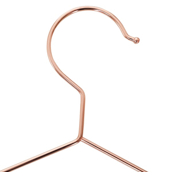 20-pak tøjbøjler, pladsbesparende bøjler til overtøj og jakkesæt, rustbestandige, forkromede, 42 cm, rosaguld