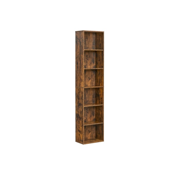 Kirjahylly, jossa 6 tasoa 24 x 40 x 178,5 cm vintage ruskea