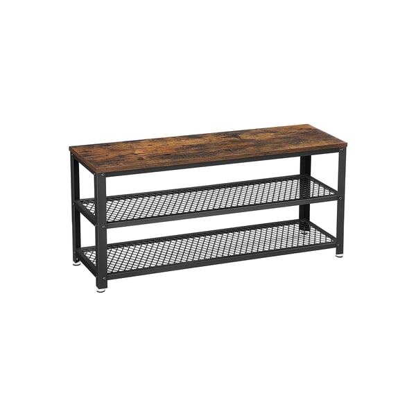 Kenkäpenkki, teräslastulevyä, Rustiikkinen ruskea + musta, 100 cm