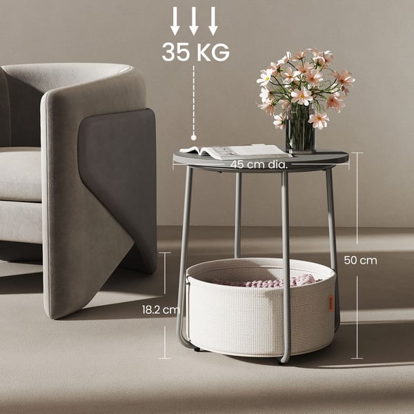 Sidebord rundt, lille bord, sofabord lille