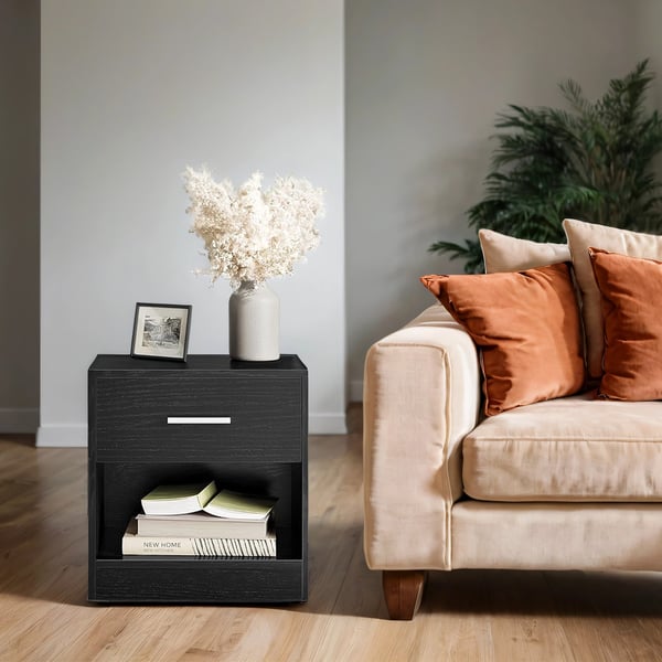 Sengebord, sidebord, med skuffe