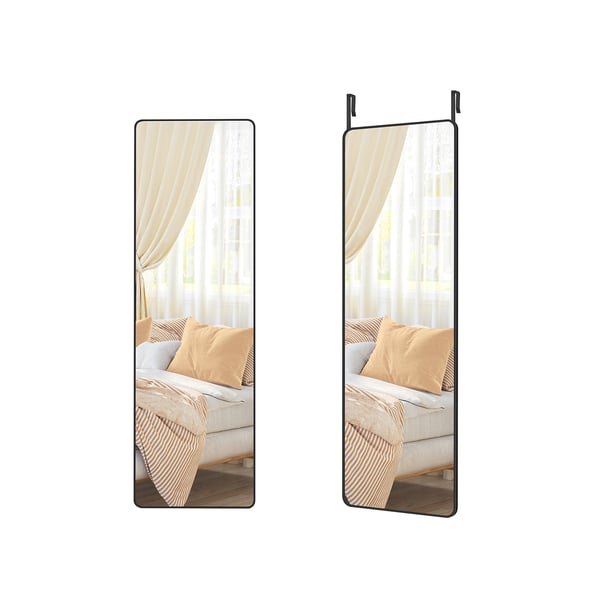 Täyspitkä peili 120x40cm suorakulmapeili seinäovi asennettu alumiiniseos runko karkaistu lasi makuuhuone olohuone vaatekaappi muste musta LFM032B01 Täyspitkä peili 120x40cm suorakulmapeili seinäovi asennettu alumiiniseos runko karkaistu lasi makuuhuone olohuone vaatekaappi muste musta LFM032B01