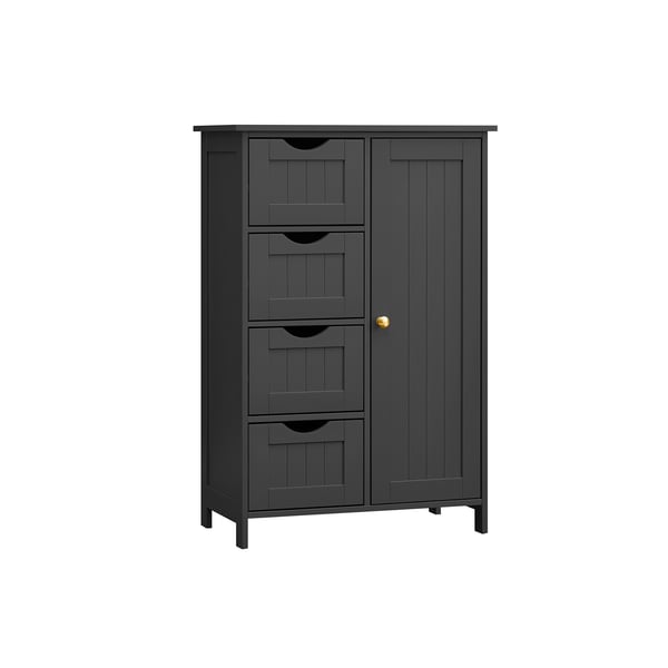 Badrumsskåp 4 lådor 30 x 55 x 82 cm färg svart