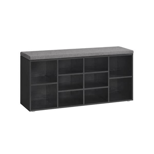 Skohylla med sittplats 30 x 104 x 48 cm ebenholts svart