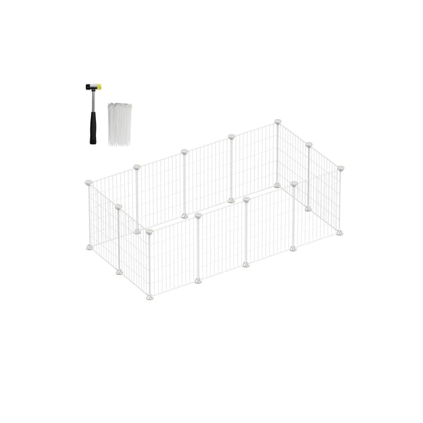 DIY metalindhegning til små dyr 123 x 63 x 41 cm hvid