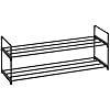 2-stegs skohylla, organisatör för skoförvaring, förvaringsställ i metall, passar 8 till 10 par skor, stapelbar skohylla, för hall, vardagsrum, sovrum, 30 x 92 x 34 cm, svart LSA12BK