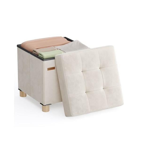 Penkki säilytystilalla 38 x 38 x 40 cm Jakkara 37 L cappuccino beige