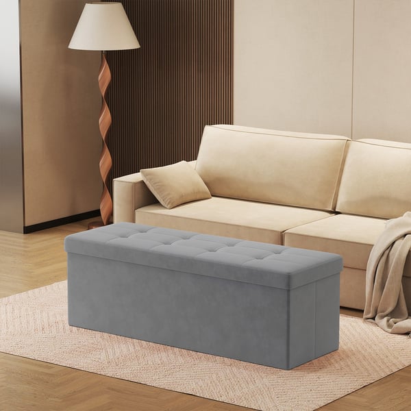 Jakkara säilytystilalla, penkki-istuin, 38 x 110 x 38 cm.