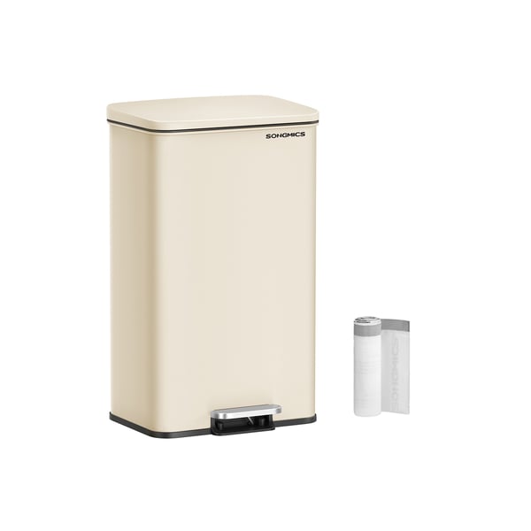 Köksavfallstunna med lock 40 liter sandbeige