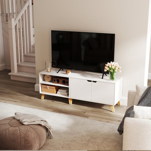 TV-skab, TV-bord med 2 døre, 140 cm langt