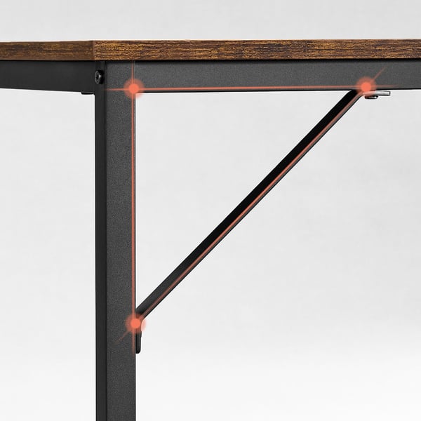 Skrivbord, datorskrivbord, litet kontorsbord, 80 x 50 x 75 cm, arbetsrum, hemmakontor, enkel montering, stål, industriell design, rustikt brunt och sv