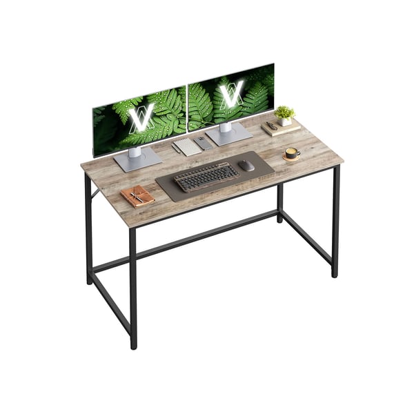 Skrivebord med metalramme 60 x 120 x 76 cm gråmeleret-ink sort