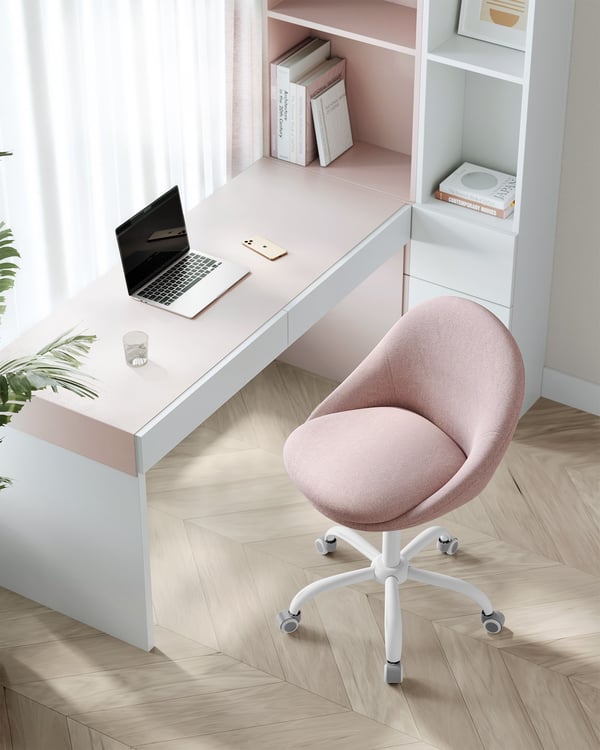 Höjdjusterbar hemmakontorsstol rosa