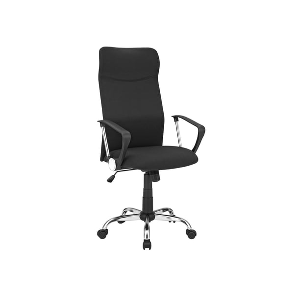 OBN034B01 Kontorstol Ergonomisk drejestol Polstret sæde Stofbetræk Justerbar og vippbar op til 120 kg bæreevne Sort