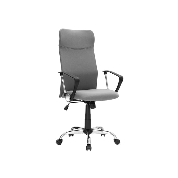 OBN034G01 Kontorsstol Ergonomisk snurrstol Vadderad sits Tygöverdrag Höjdjusterbar och vinklingsbar upp till 120 kg lastkapacitet Grå