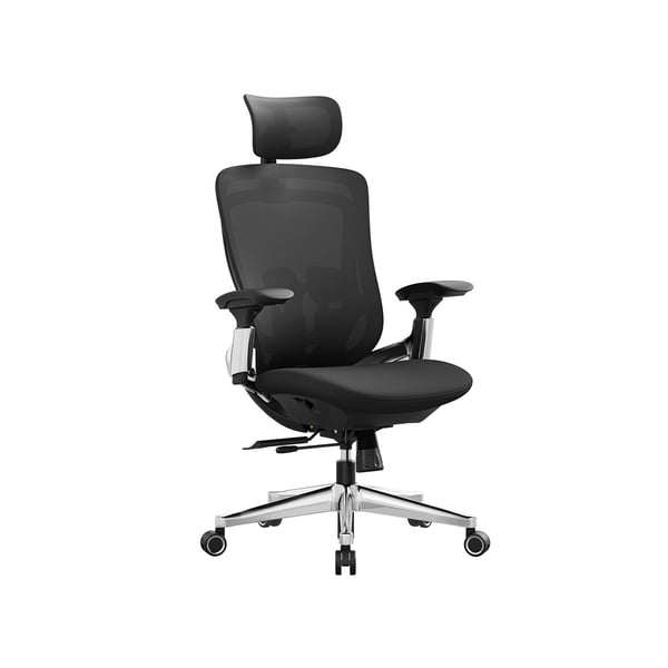 OBN068B01 Ergonominen, säädettävä, makuuasentoon nojaava toimistotuoli - Etu- tai selkänojan säädettävä istuin - Tukee jopa 150kg - Mustanmusta