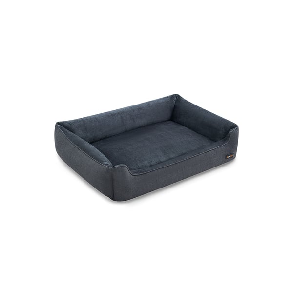 Hundeseng med forhøjede kanter 120 x 90 x 30 cm mørkegrå