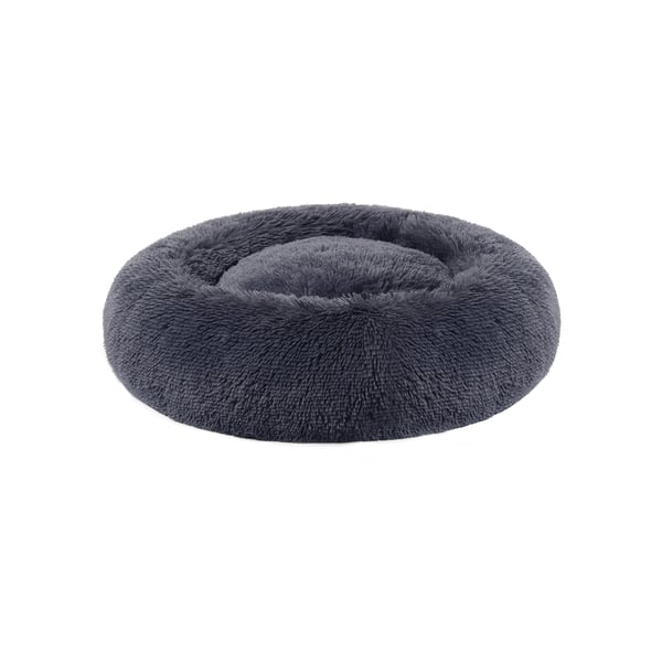 Koiran sänky, Donut kissan sänky, pörröinen rauhoittava lemmikkieläinten sänky, jossa on irrotettava, pestävä päällinen, pehmeä pitkä pehmo, 60 cm, tummanharmaa Koiran sänky, Donut kissan sänky, pörröinen rauhoittava lemmikkieläinten sänky, jossa on irrotettava, pestävä päällinen, pehmeä pitkä pehmo, 60 cm, tummanharmaa