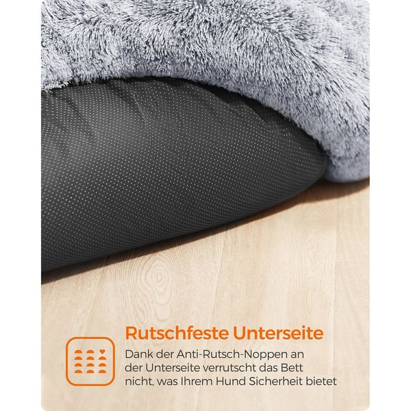 Fluffy hundeseng Ø 120 cm lysegrå