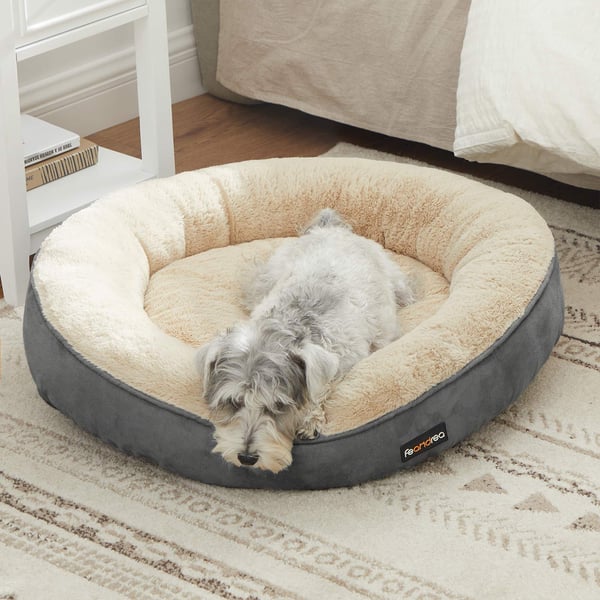Hundeseng, donutformet katteseng, rund, 60 cm i diameter, mørkegrå