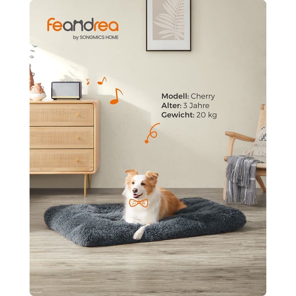 Fluffy hundeseng 110 x 73 cm mørkegrå