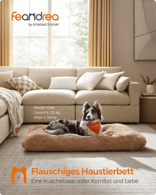 Hundeseng med blød polstring 122 x 74 cm