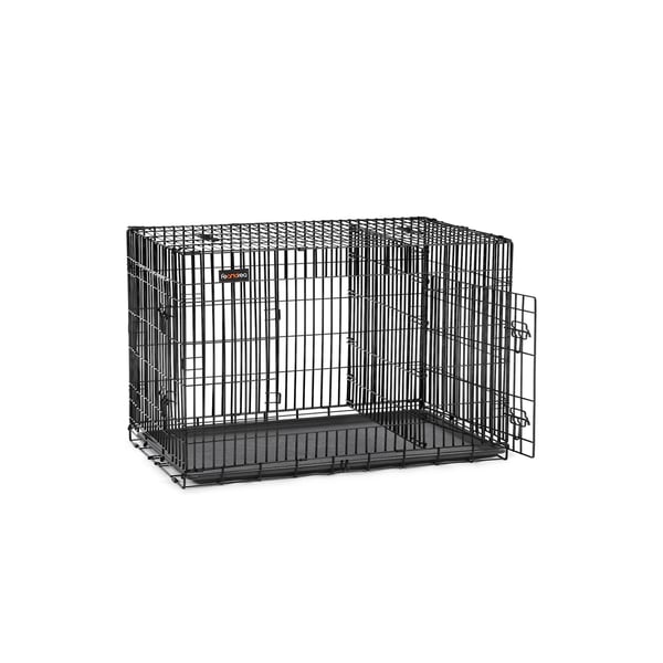 Hundebur, hundekasse med 2 døre, 107 x 70 x 77,5 cm, sort