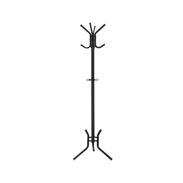 Stilfuld metalstativ til frakker 12 kroge 176 cm Sort