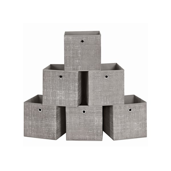 Förvaringslåda set om 6 taupe melerad