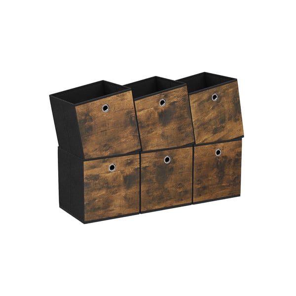 Förvaringslåda set om 6 hopfällbara 26 x 26 x 28 cm