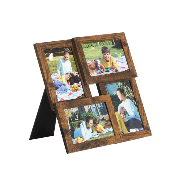 Billedramme-collage til 4 fotos vintage brun