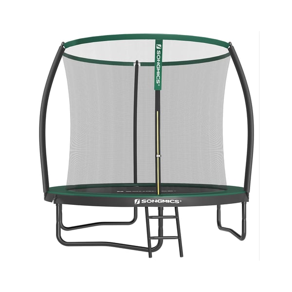 Trampoliini Ø 244 cm sisäverkolla musta-tummanvihreä Trampoliini Ø 244 cm sisäverkolla musta-tummanvihreä
