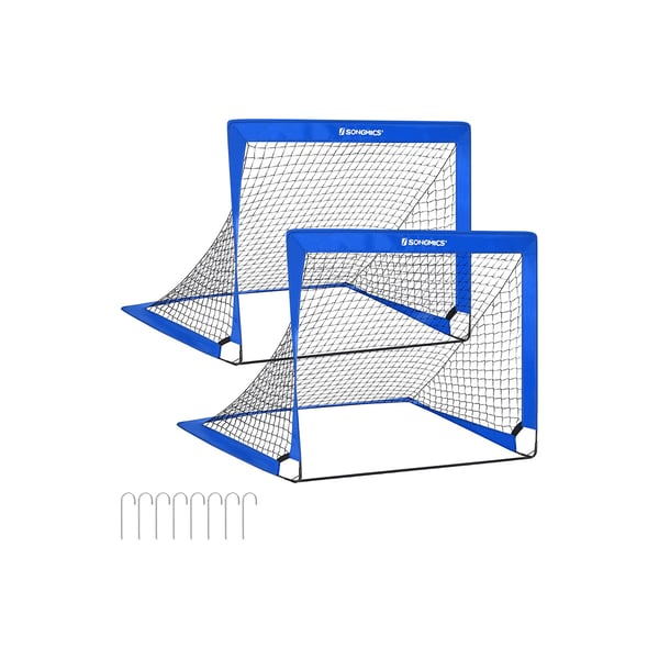 Lasten jalkapallomaali 2 kpl pop-up sininen Lasten jalkapallomaali 2 kpl pop-up sininen