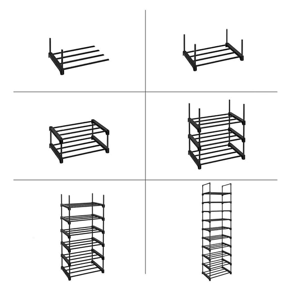 Skoställ, 10-facks metallställ för förvaring av skor, anpassningsbar design, metallram, platsbesparande ställ, för omklädningsrum, hall, 30 x 45 x 174