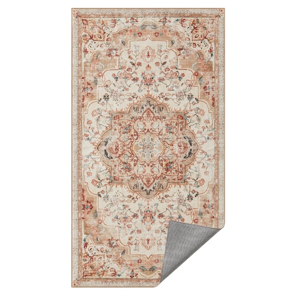 Aluematto, 80 x 150 cm, olohuoneen matto, liukumaton matto, perinteinen vintage-tyyli, olohuoneeseen, keittiöön, eteiseen, ruokailuhuoneeseen, konepestävä, cappuccino beigen värinen Aluematto, 80 x 150 cm, olohuoneen matto, liukumaton matto, perinteinen vintage-tyyli, olohuoneeseen, keittiöön, eteiseen, ruokailuhuoneeseen, konepestävä, cappuccino beigen värinen