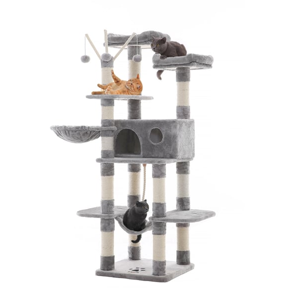 Kattetræ, XXL Cat Condo, 164 cm, lysegrå