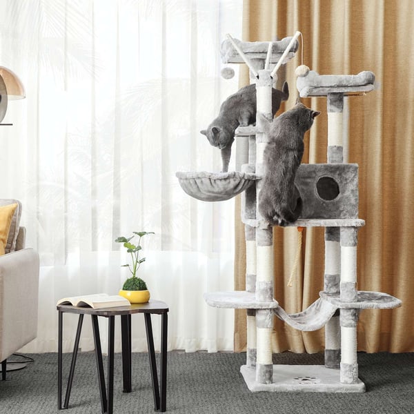 Kattetræ, XXL Cat Condo, 164 cm, lysegrå