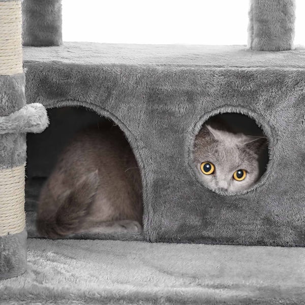 Kattetræ, XXL Cat Condo, 164 cm, lysegrå