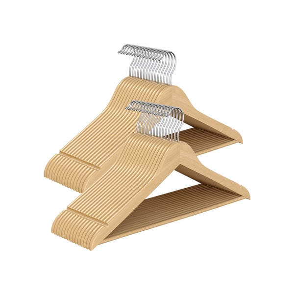 SONGMICS trägalgar, 30-pack med 360° vridbara krokar, naturfärgade