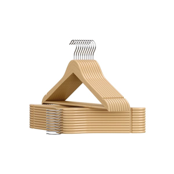 SONGMICS trägalgar, 30-pack med 360° vridbara krokar, naturfärgade
