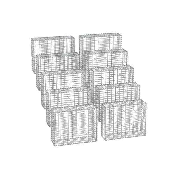 SONGMICS Gabionikorit 100 x 80 x 30 cm 10 kpl:n sarja, hopea