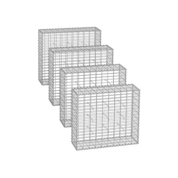 SONGMICS trådkurv med 5 x 10 cm maskestørrelse, sæt med 4, sølv