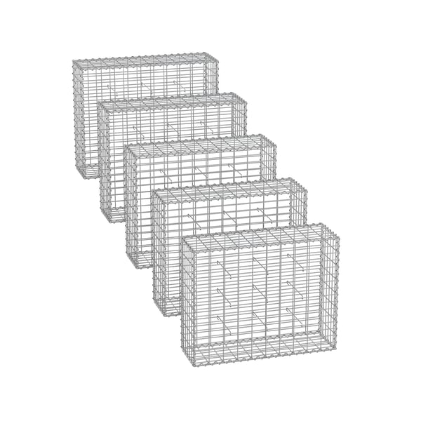 SONGMICS Gabionkorgar 100 x 80 x 30 cm 5-pack silver