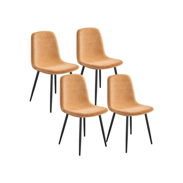 VASAGLE Matsalsstol 4-pack i chenille-tyg karamellbrun